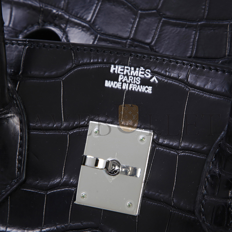 HERMÈS MASTER BIRKIN 35 BLACK MATTE ALLIGATOR PALLADIUM HARDWARE (35*25*18cm)